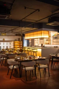 Restaurant seating at Masala Code Indore