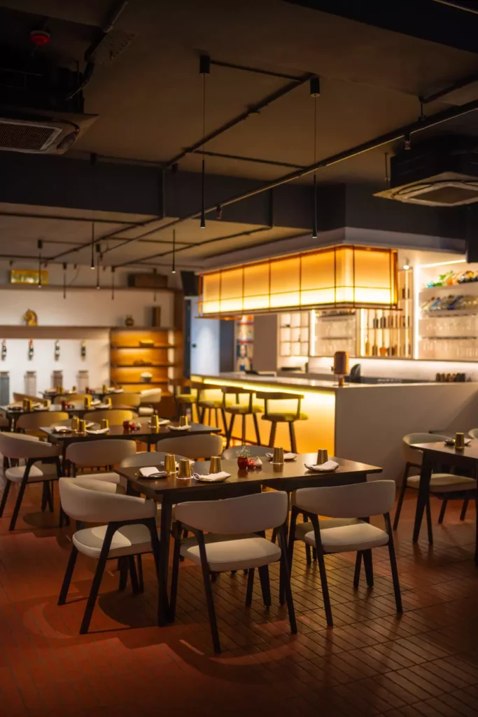 Restaurant seating at Masala Code Indore